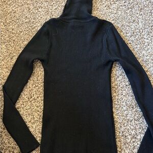SHEIN Black Ribbed Slim Turtleneck Sweater